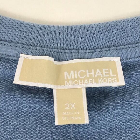 NEW MICHAEL Michael Kors Cold Shoulder Twist Hem Top Women's Plus 2X Long Sleeve - Picture 10 of 13